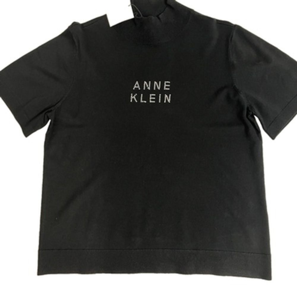 NEW Anne Klein Womens Mock Turtleneck Sweater Sz XL Bling Academia Classic